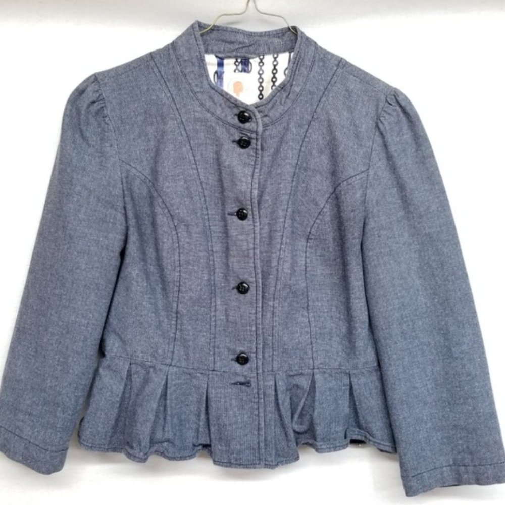 NWOT Peplum Denim Blazer/Jacket by Tulle (sold at Anthropologie) | Sz S/M | OBO